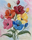 Full Diamond Painting kit - Five color flowers