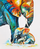 Full Diamond Painting kit - Elephant mother and child