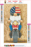 Full Diamond Painting kit - Christmas gnome riding a motorcycle