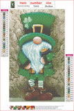 Full Diamond Painting kit - Christmas gnome in green clothes