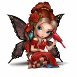 Full Diamond Painting kit - Red Butterfly Elf