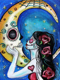 Full Diamond Painting kit - Skull girl and moon