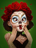 Full Diamond Painting kit - Halloween lady with rose