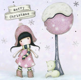 Full Diamond Painting kit - Gorjuss girl - Merry Christmas (Fox Gloves Pink)