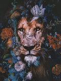 Full Diamond Painting kit - Lion on the flowers