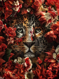 Full Diamond Painting kit - Tiger on the flowers