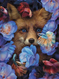 Full Diamond Painting kit - Fox on the flowers