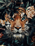 Full Diamond Painting kit - Tiger and flower