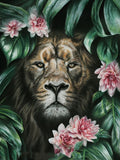Full Diamond Painting kit - Lion and flower