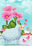 Full Diamond Painting kit - Flowers and sheep