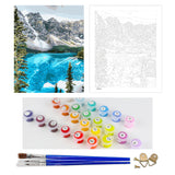 DIY Painting by number kit | Snow mountain and lake