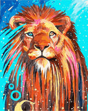 DIY Painting by number kit | Colored lion