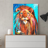 DIY Painting by number kit | Colored lion