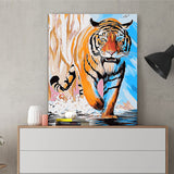 DIY Painting by number kit | Ferocious tiger