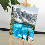 DIY Painting by number kit | Snow mountain and lake