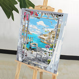DIY Painting by number kit | Beautiful sea view outside the window