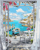DIY Painting by number kit | Beautiful sea view outside the window