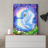 DIY Painting by number kit | Swan on the lake