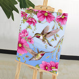 DIY Painting by number kit | Hummingbird picking flowers