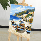 DIY Painting by number kit | Boats on the beach