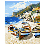 DIY Painting by number kit | Boats on the beach