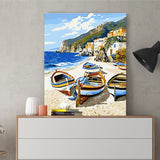 DIY Painting by number kit | Boats on the beach