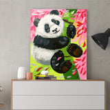 DIY Painting by number kit | Panda climbing bamboo