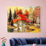 DIY Painting by number kit | Autumn scenery