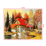 DIY Painting by number kit | Autumn scenery