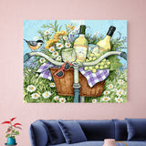 DIY Painting by number kit | Flowers and wines on the front of the bicycle
