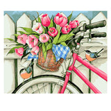 DIY Painting by number kit | Flowers on the front of the bicycle