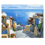 DIY Painting by number kit | Beautiful view of the Aegean Sea
