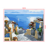DIY Painting by number kit | Beautiful view of the Aegean Sea