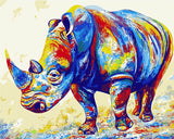 DIY Painting by number kit | Animal rhino