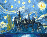 DIY Painting by number kit | Castle under the stars