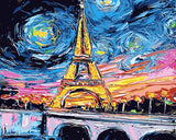 DIY Painting by number kit | Eiffel Tower under the stars