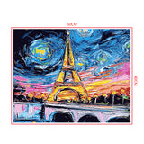 DIY Painting by number kit | Eiffel Tower under the stars