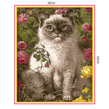 DIY Painting by number kit | Cat in the flowers