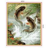 DIY Painting by number kit | Two carps