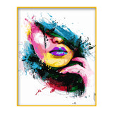 DIY Painting by number kit | Thick lips of beautiful woman