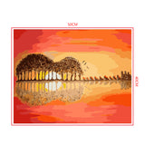DIY Painting by number kit | Sunset scenery