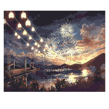 DIY Painting by number kit | Girl watching fireworks