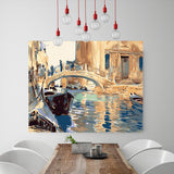 DIY Painting by number kit | Boats on the river under the bridge