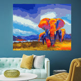 DIY Painting by number kit | Wild elephants