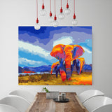 DIY Painting by number kit | Wild elephants