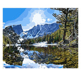 DIY Painting by number kit | Snow mountain and lake