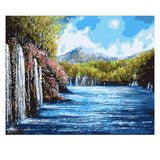 DIY Painting by number kit | Beautiful waterfall scenery