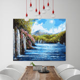 DIY Painting by number kit | Beautiful waterfall scenery