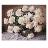 DIY Painting by number kit | Beautiful white peony