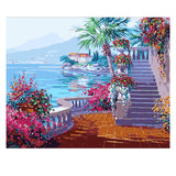 DIY Painting by number kit | Beautiful scenery of the Aegean Sea